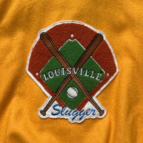 Vintage 80s Louisville Slugger Leather Wool Varsity Jacket Size XL - Picture 10 of 12